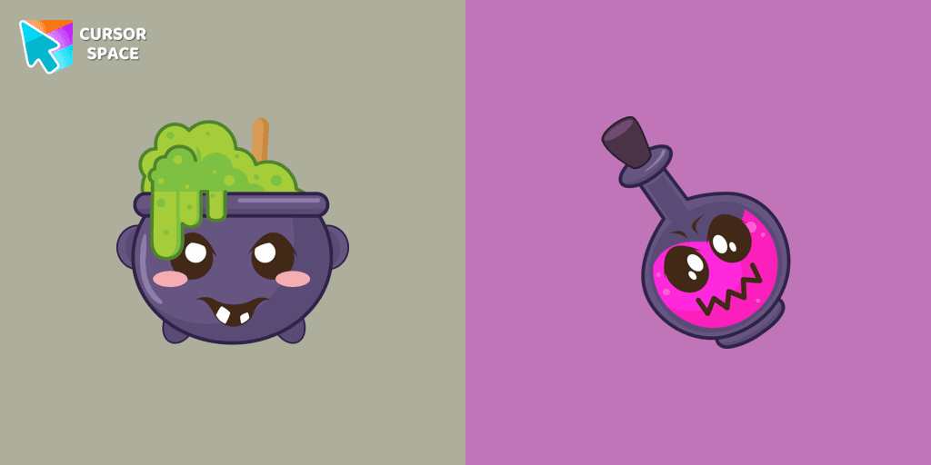 Potion Cauldron and Poison cursor cursor pack